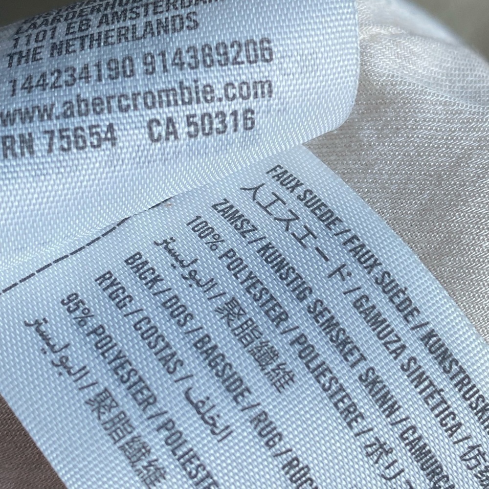 ABERCROMBIE & FITCH Vegan Suede Cropped Moto Jacket Size Medium Color Ai… - Picture 9 of 9